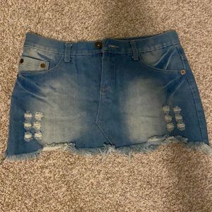 Y2K denim mini skirt